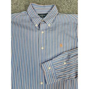 Polo Ralph Lauren‎ Shirt Mens Large Long Sleeve Button Adult Classic Fit Orange